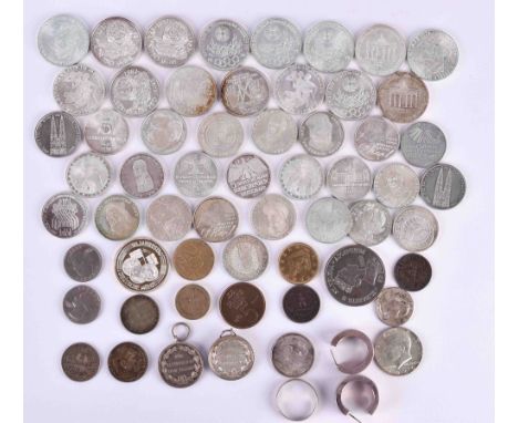 Konvolut Münzen - DR, Bund, Europa und USAüberwiegend Silber, 275 DM Nominale 5er und 10er, Baden 2Mark 1906, 2 x 1 Mark Kais