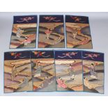 A SET OF SEVEN GOOD QUALITY LATE 19TH/EARLY 20TH CENTURY CHINESE RECTANGULAR SILK KESI PANELS,