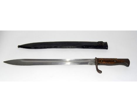 WW1 German Butcher Bayonet in its steel scabbard