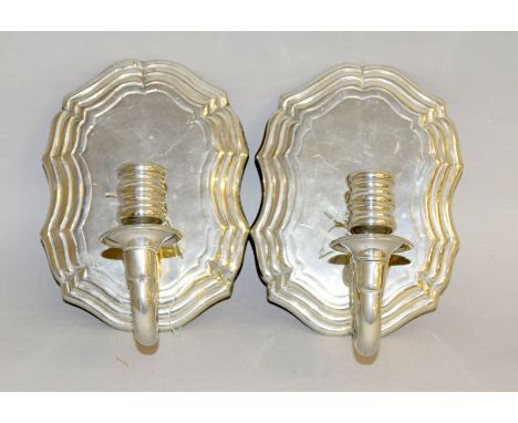 Two wall bracket candle light fittings ( possibly American silver)