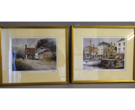 Peter Toms. Limited Edition Signed Prints. Sunday Strollers (32/425) & Poole Quay (404/475)