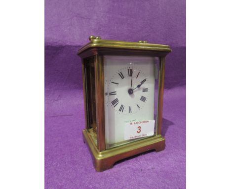 An enamel faced carriage clock by James S Ewen Paris 