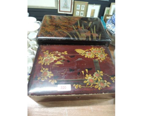 Two Japan lacquer trinket of similar cases