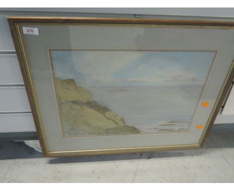 A pastel sketch attributed to Mary Yates, Pladda Arran, monogrammed and dated 1928, 12in x 18in