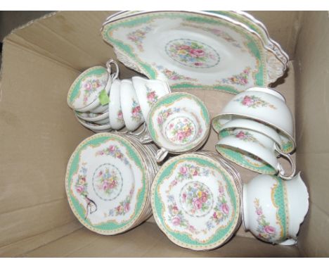 A floral Foley Windsor part tea service