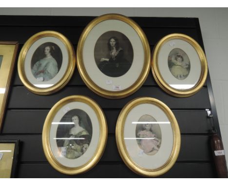 A selection of Victorian style portrait etchings