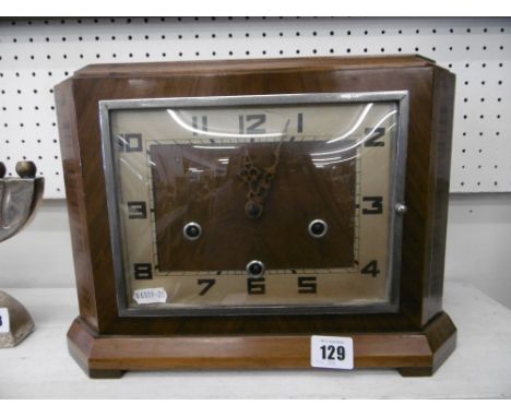 AN ART DECO WESTMINSTER CHIME MANTLE CLOCK