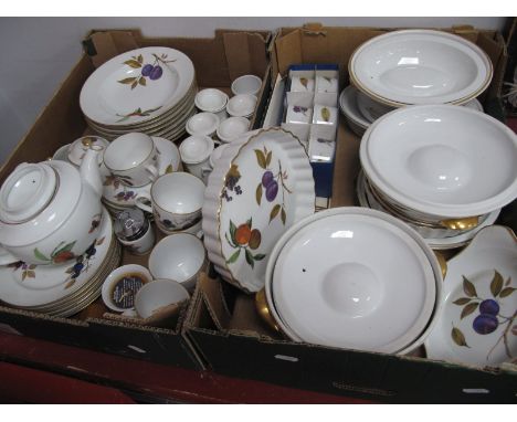 Royal Worcester 'Evesham' Pattern Tea Pot, cups-saucers, tureens, etc:- Two Boxes.