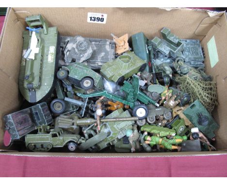 Dinky Toys Army, Military Vehicles, figures (playworn), etc:- One Box.