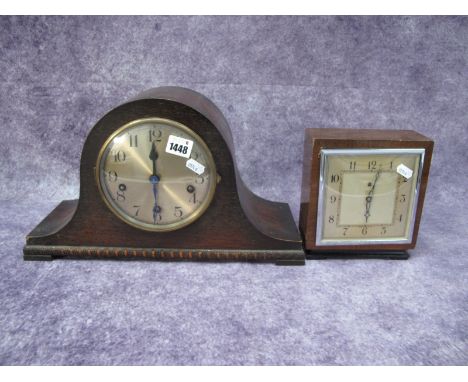 Smiths Sectric Mantel Clock, together with an oak cased Napoleon style mantle clock. (2)