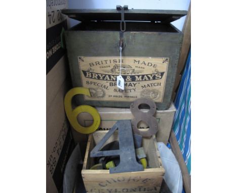 A Selection of Vintage Trade Boxes, including a pine Ceylon Tea example, another for Bryant and May matches, with hinged lid 