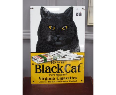 A Reproduction Dodo Enamel sign 'Black Cat' Virginia Cigarettes, 33 x 22.