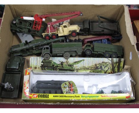 Dinky Army Trucks, Bristol Bloodhound, Brockway Meccano Servicing Platform, other die cast vehicles:- One Box.