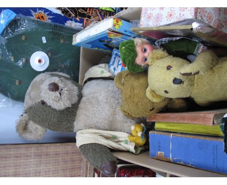 GWR Jigsaw Puzzle, girls Crystal annual 1948, and 1949. three Teddy Bears, dolls, Capsela robot, Dataman electric learning ai