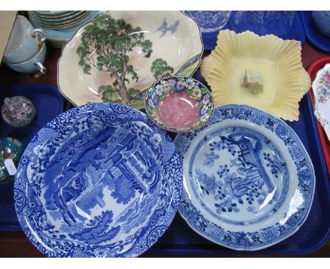 Chinese Blue &amp; White Plate, Spode bowl, Mailing dish, Wakefield Cathedral dish, etc:- One Tray.
