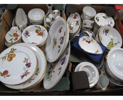 Royal Worcester 'Evesham' Plates, bowls, cups, saucers, tureens, etc:- Two Boxes.