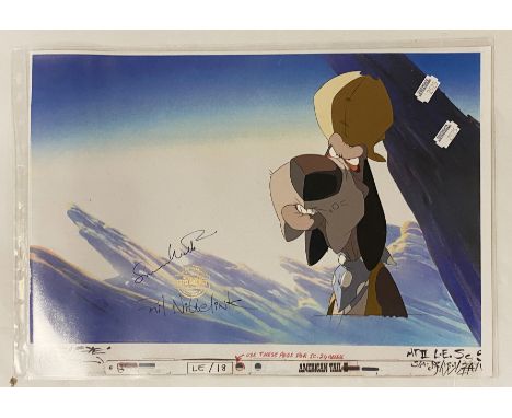 ORIGINAL PRODUCTION CEL FROM AMERICAN TAIL 2 FIEVEL GOES WEST 1991 - STAMP OF AUTHENTICITY &amp; SIGNED BY DIRECTORS