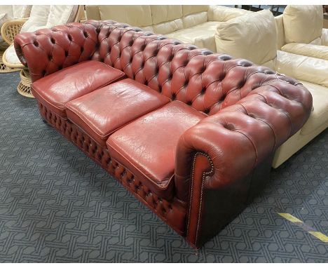 RED CHESTERFIELD SOFA