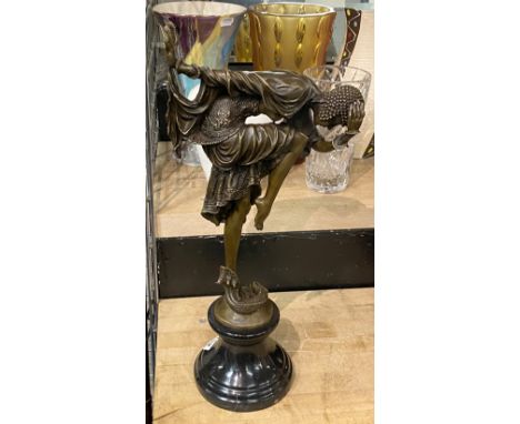 BRONZE ART DECO FIGURE - 45CMS (H)