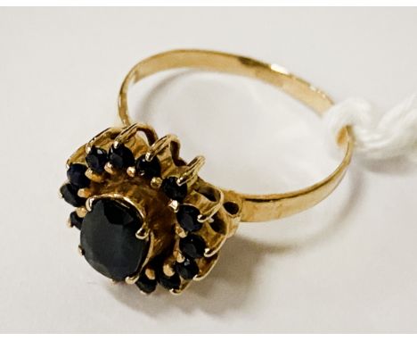 GOLD SAPPHIRE RING - SIZE K