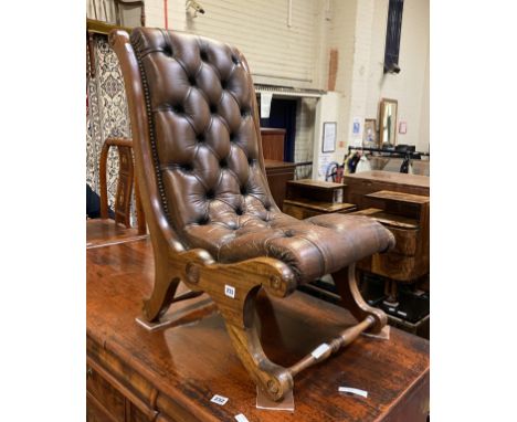 BUTTON BACK SMALL CHESTERFIELD CHAIR