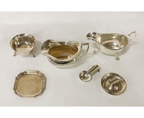 HM SILVER GRAVY BOAT &amp; OTHER ITEMS 600 GRAMS APPROX
