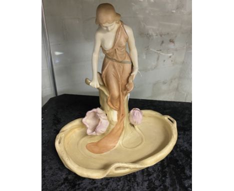 ROYAL DUX ART NOUVEAU FEMALE FIGURE 28CMS (REPAIRED) A/F