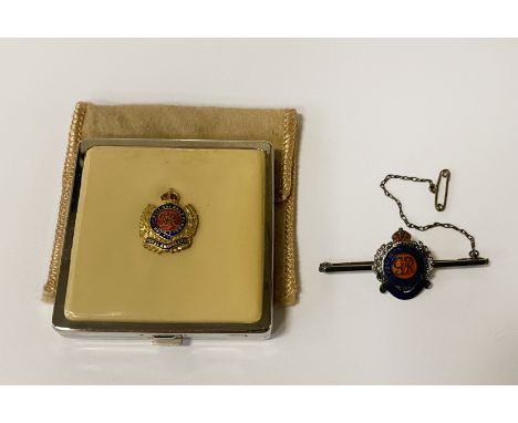 GEORGE V1 ENGINEERS COMPACT &amp; STAMPED SILVER GEORGE V1  ROYAL ENGINEER SWEET HEART BROOCH