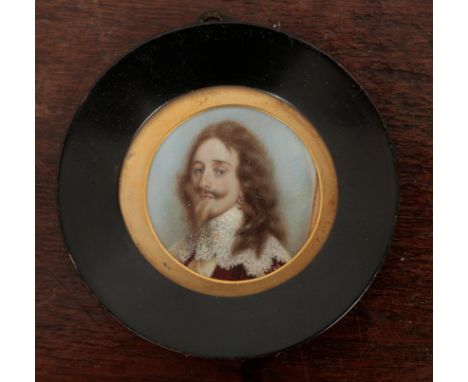 ENGLISH SCHOOL, EARLY 19TH CENTURY A portrait miniature of Charles I painted on ivory, 4.5cm wideIvory Submission Reference: 