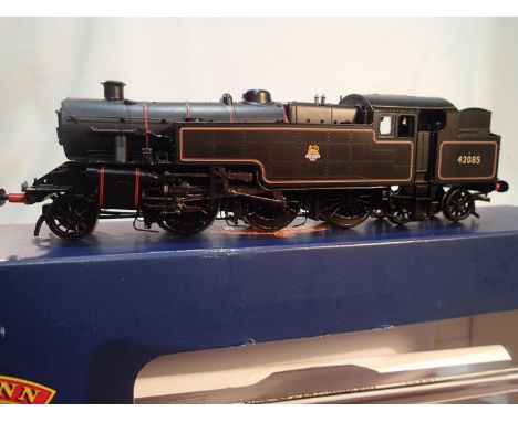 OO gauge Bachmann 32-875 DC, Fairburn tank, 42085, black, early crest, DCC fitted, near mint, storage wear to box. UK P&amp;P