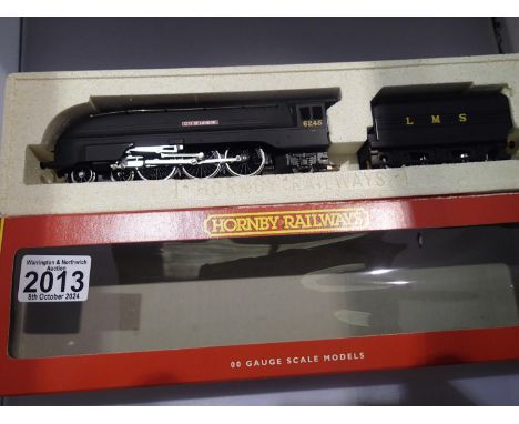 OO scale Hornby R2092, streamlined Coronation, 6245, LMs black, City of London, near mint, storage wear to box. UK P&amp;P Gr