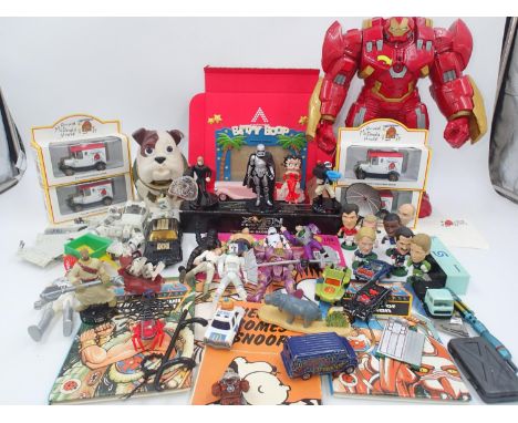 Forty boxed and unboxed mixed toys to include 1980s collectable Ronald McDonald toys, Corgi Spidey-Copter, Star Wars/Star Gat