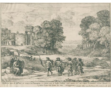 Lorrain, Claude (d.i. Claude Gellée,: 1600 Champagne - Rom 1683). Le paysage avec l'allégorie du temps, Apollon et les quatre