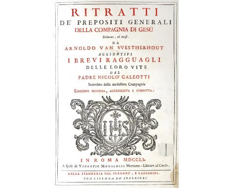 Galeotti,N.: Imagines praepositorum generalium Societatis Jesu. Ritratti de' prepositi generali della Compagnia di Gesù. Ediz