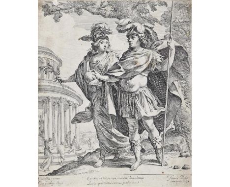 Perrier, François: (1590 Salins - 1650 Paris). Minerva begleitet Ludwig XIII. Radierung nach Simon Vouet. 1632. Blgr. 26 x 21