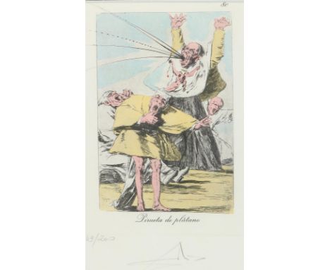 Dali, Salvador: (1904 Figueres 1989). Pirueta de plátano. Blatt 80 aus der Folge  Folge "Les Caprices de Goya de Dali". Kaltn