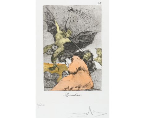 Dali, Salvador: (1904 Figueres 1989). Querubines. Blatt 48 aus der Folge "Les Caprices de Goya de Dali". Kaltnadelradierung a