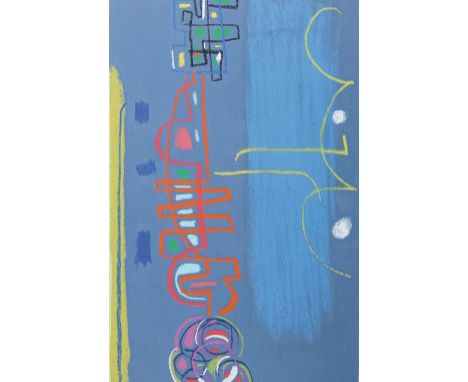 Ackermann, Max: (1887 Berlin - Bad Liebenzell 1975). Kleines Fanfarenbild - Komplementäre Rhythmen. Farbserigraphie, 1974. Nu