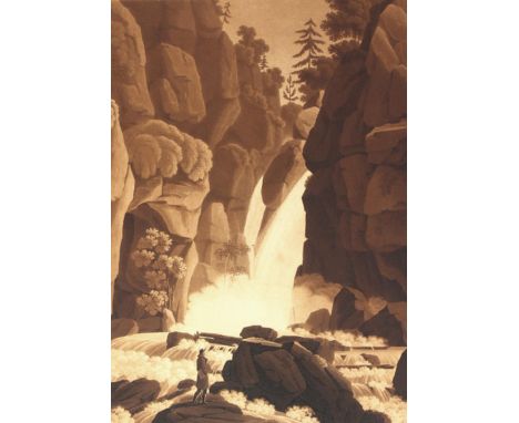 Schlotterbeck, Wilhelm Friedrich: (1777 Härtingen - Wien 1819). 2 versch. Ansichten des Kesselbachs. Aquatintaradierungen in 