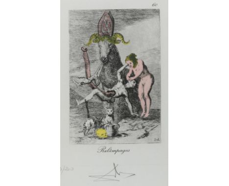 Dali, Salvador: (1904 Figueres 1989). Relámpagos. Blatt 60 aus der Folge "Les Caprices de Goya de Dali". Kaltnadelradierung a