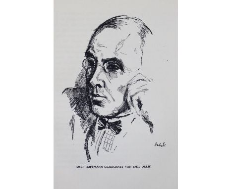 Rochowanski,L.W.: Josef Hoffmann, eine Studie geschrieben zu seinem 80. Geburtstag. Wien 1950. 4°. Mit 1 ganzs. Portrait nach