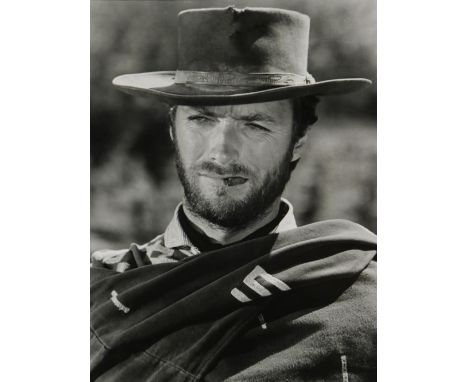 Clint Eastwood: am Set von "Il Buono, il Brutto e il Cattico (Zwei glorreiche Halunken), 1966. S/w Photographie. 40,5 x 30 cm