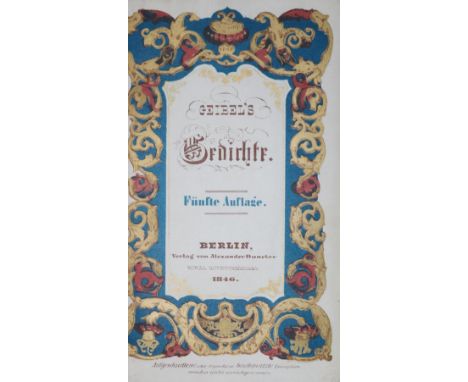 Sammlung: von 15 Bdn.  ╔Enthält u.a.:╗ Schulze,E. Die bezauberte Rose. Romantisches Gedicht in drei Gesängen. 2. Aufl. Leipzi
