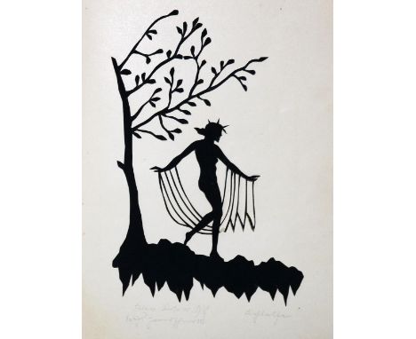 Auler,E.: Sieben Waldmärchen. Düsseldorf, Max Pflaum-Fuchsbau 1923. Mit 1 ╔Original-Scherenschnitt╗ "Lichtelfe", bez. u. sign