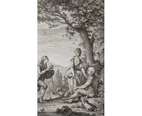 (Saint-Lambert,J.F.de).: Les saisons. Poeme. 7. ed. Amsterdam (d.i. Paris) 1775. Gr.8°. Mit 7 Kupfertaf. u. einigen gest. Vig