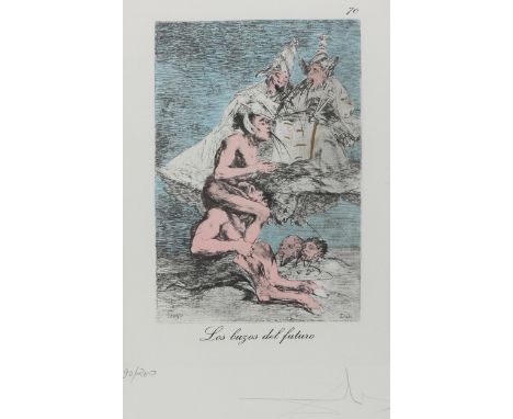 Dali, Salvador: (1904 Figueres 1989). Los buzos del futuro. Blatt 70 aus der Folge "Les Caprices de Goya de Dali". Kaltnadelr