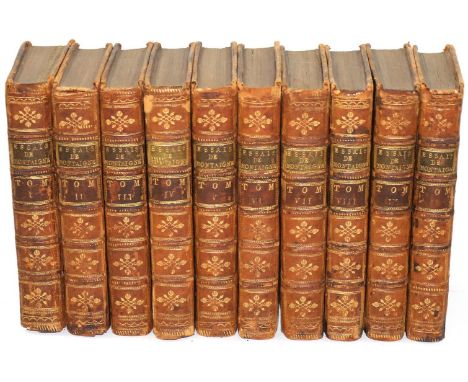 Montaigne,M.de.: Essais. Avec les Notes de M. Coste Montaigne. Nouvelle ed. 10 Bde. London, Nourse &amp; Vaillant 1769. Kl.8°