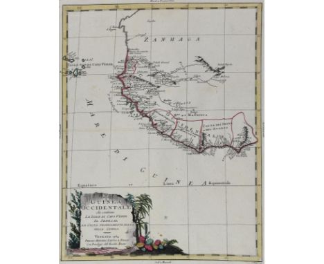 Guina, Nubien u. Abessinien.: La Guinea Occidentale (&amp;) Orientale. - La Nubia ed Abissinia. 3 grenzkolor. Kupferstichkart