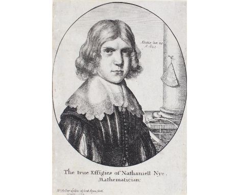 Nye, Nathaniell.: Der Mathematiker im Alter von 20 Jahren. Radierung v. Wenzel Hollar, 1644. Blgr. 13 x 9,2 cm. Innerhlab d. 