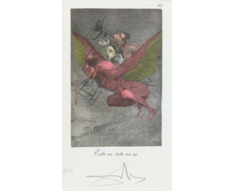 Dali, Salvador: (1904 Figueres 1989). Eso es, esto no es. Blatt 64 aus der Folge "Les Caprices de Goya de Dali". Kaltnadelrad